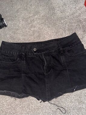 Garage Black Denim Mini Skirt